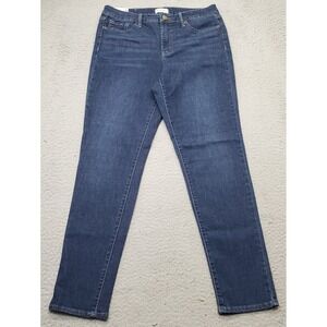 Jessica Simpson Jeans Womens 8 Blue Whiskered Denim Stretch High Rise Skinny Leg
